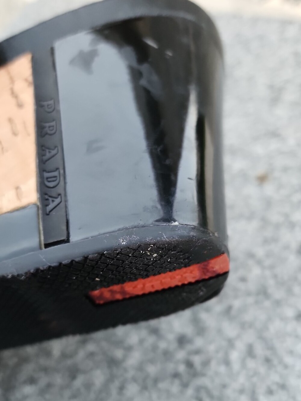 Prada Black Patent Leather Cork Wedge Thong Sandals - Picture 15 of 15